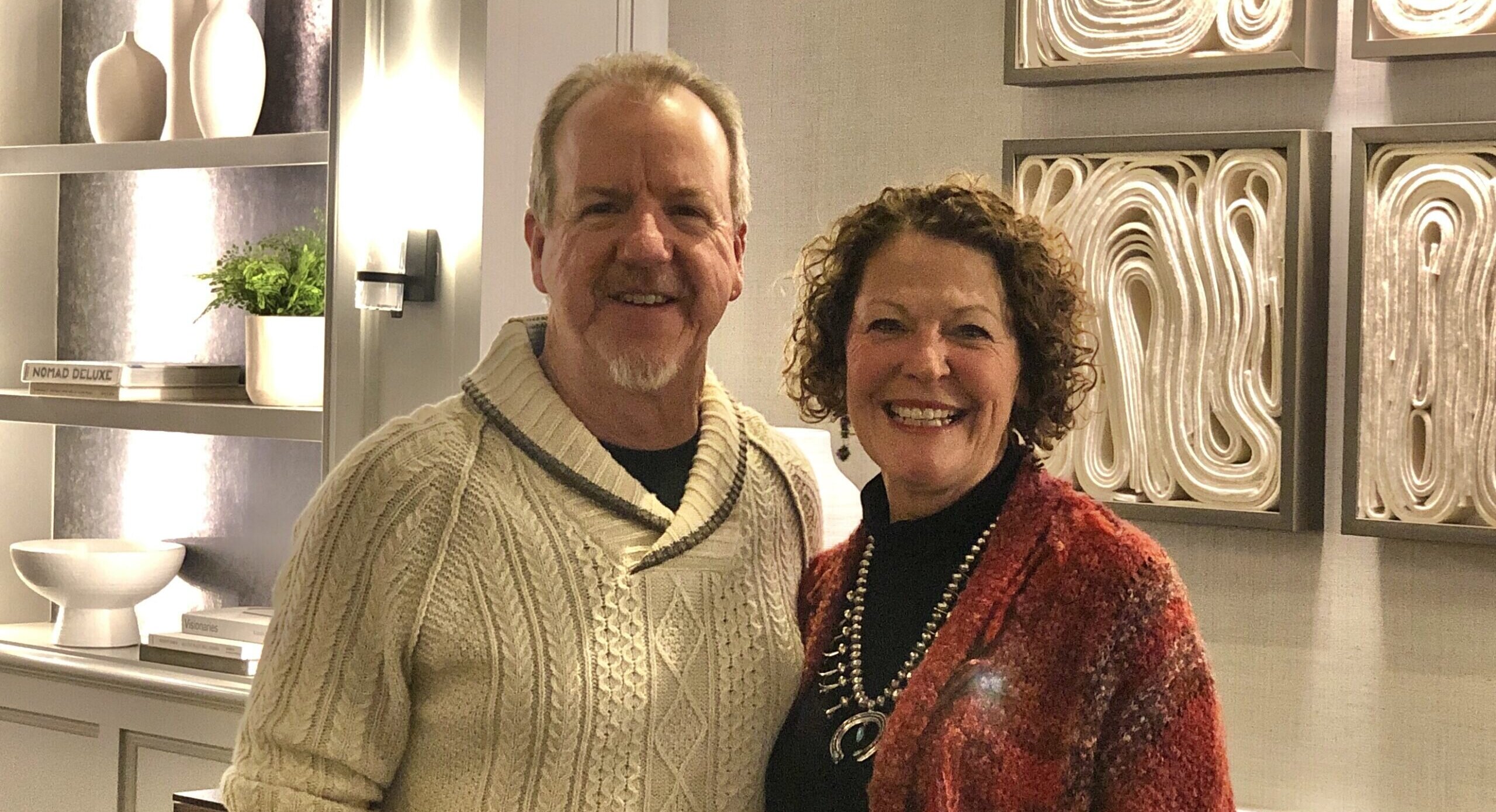 relationship coach, Kathy Rushing, with her husband celebrating their 40th anniversary